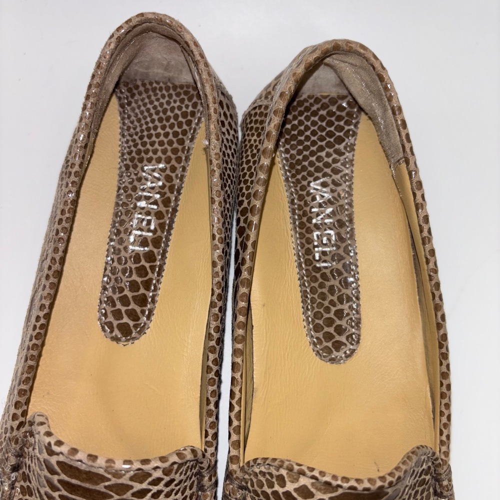 Vaneli Womens 8 A Snakeskin Embossed Leather Tassel Loafers Brown Driving Mocs - Picture 9 of 12